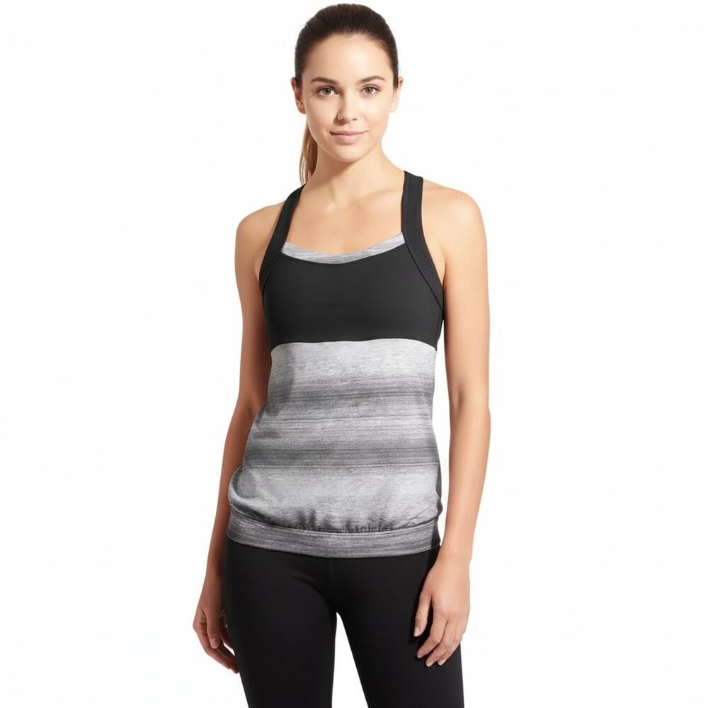 NWT Athleta Stride Crunch And Punch Tank Top Cross Strappy Back Coloblock Small